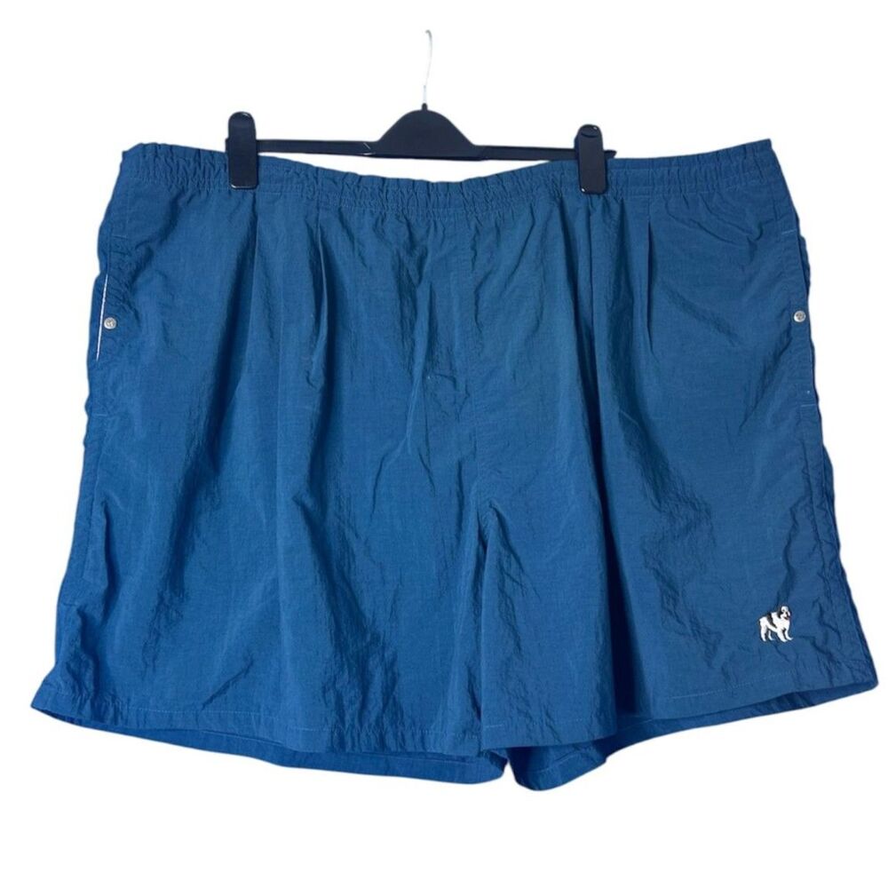 Vtg Big Dogs Mens Teal Nylon Swim Shorts 3XL Swimwear Hiking Casual Relaxed 90s